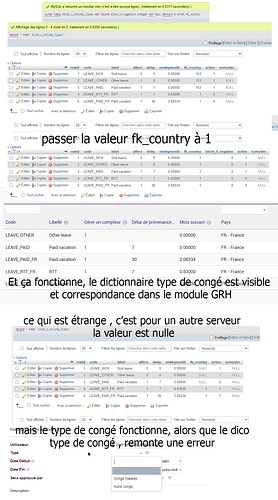 pb résolu type de congé dolibarr dictionnaire